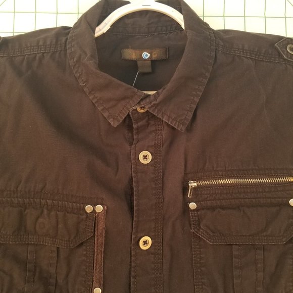 Twice Black Button Down with Zip Pocket - Picture 3 of 4